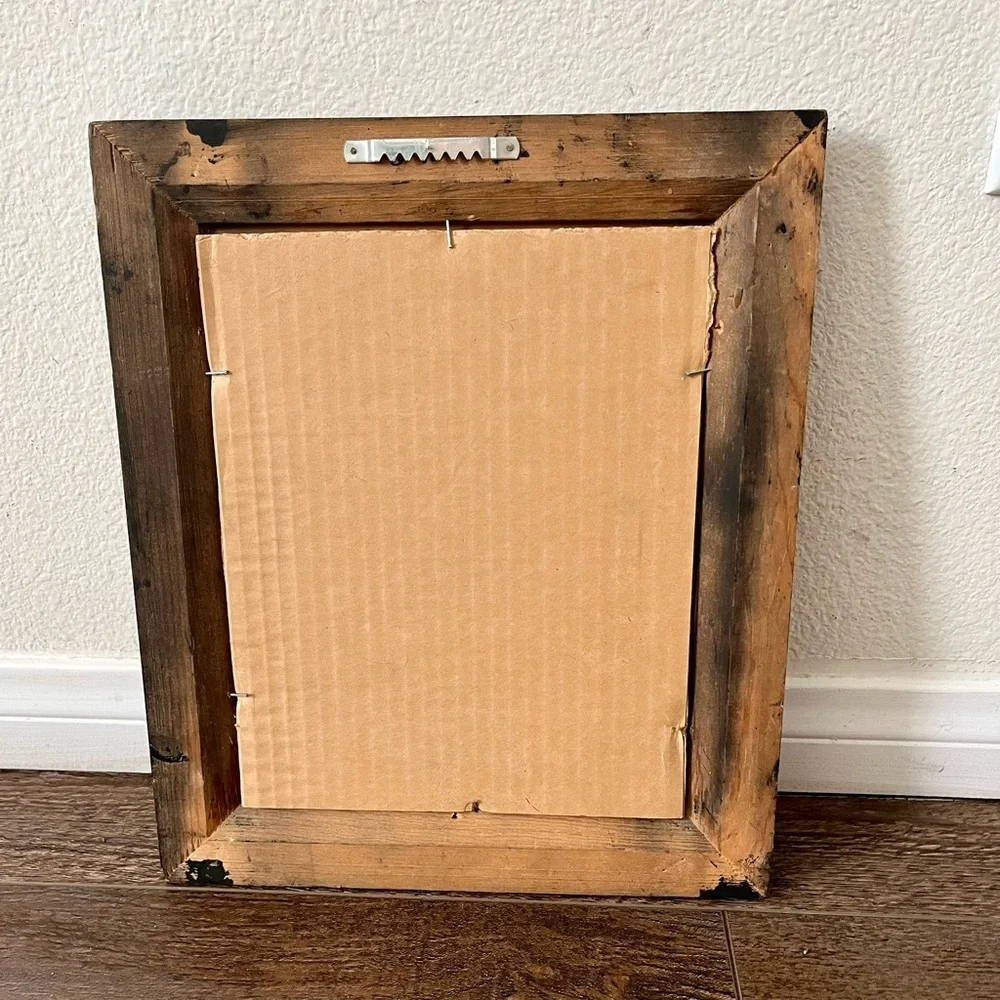 Vintage-Style Wood Picture Frame in Dark Cherry and Black 11/13 Inch